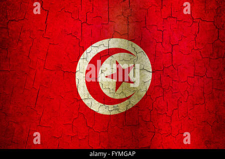 Grunge drapeau Tunisie Banque D'Images