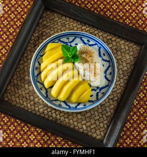 Mangue et riz gluant. Dessert thaïlandais Thaïlande Food Banque D'Images