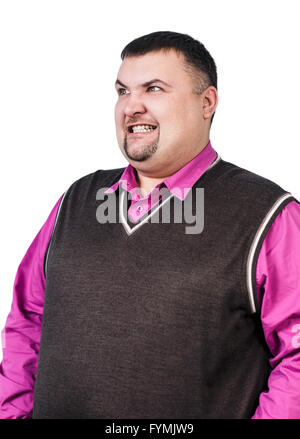 Businessman dodus avec grimace en colère Banque D'Images