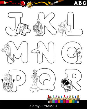 Coloriage alphabet cartoon Banque D'Images