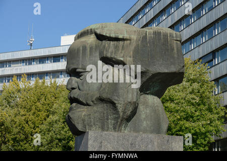 Denkmal, Karl Marx, Strasse der Nationen, Chemnitz, Sachsen, Allemagne Banque D'Images