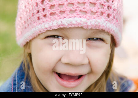 Portrait d'un drôle de fille 3 ans Banque D'Images