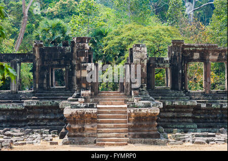 Ruines de Bayon à Angkor, Cambodge Banque D'Images