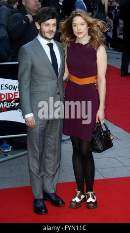 20 mars 2016 - Iwan rj Management, Zoe Grisedale assister à 'Jameson Empire Awards 2016" à l'hôtel Grosvenor House à Londres, au Royaume-Uni. Banque D'Images