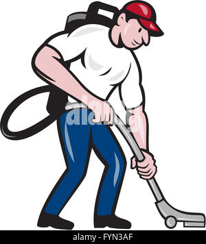 Nettoyant Commercial Aspirateur Nettoyeur Cartoon Banque D'Images