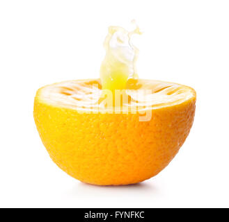 Dans splash orange douce, isolated on white Banque D'Images