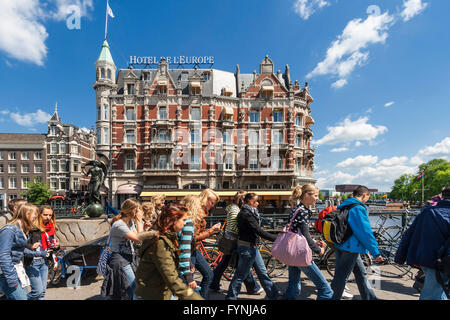 Amsterdam Hotel de l'Europe classe d'école, Amsterdam, Pays-Bas Banque D'Images