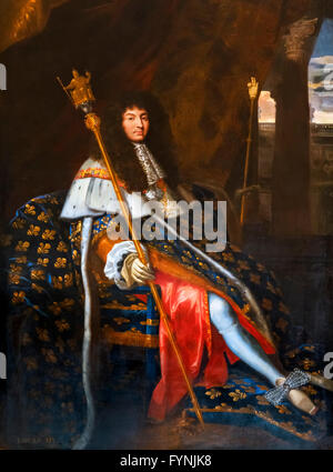 Louis XIV. Portrait du roi Louis XIV de France par Henri Testelin, 1668. Banque D'Images