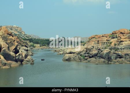 Hisotrical Ruines de l'ancien royaume de Hampi en Inde, un patrimoine Banque D'Images