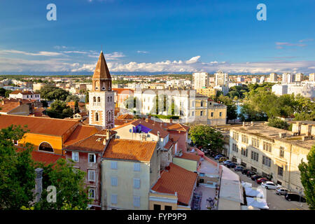 Ancienne ville de Zadar vue aérienne Banque D'Images