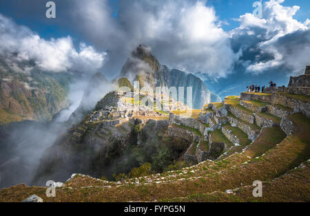 Machu Picchu, Patrimoine Mondial de l'UNESCO. L'une des sept nouvelles merveilles du monde. Banque D'Images