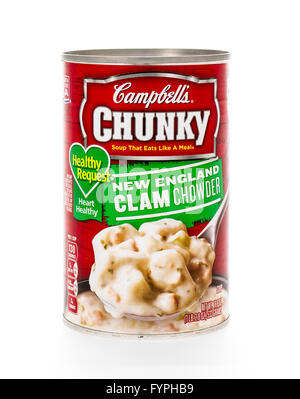 Winneconne, WI - 7 Février 2015 : Pouvez de Chunky de Campbell demande Santé New England Clam Chowder soupe. Banque D'Images