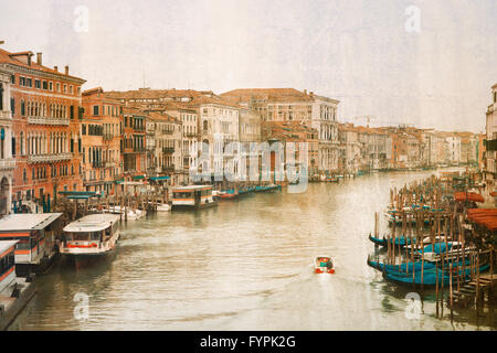 Vintage photo du Grand Canal à Venise Banque D'Images