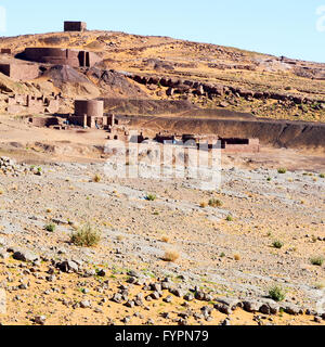 L'Afrique du Sahara au Maroc l'ancien palm village historique et construction Banque D'Images