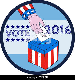 La boîte de scrutin Vote 2016 Gravure Cercle Banque D'Images