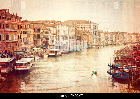 Vintage photo du Grand Canal à Venise Banque D'Images