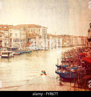 Vintage photo du Grand Canal à Venise Banque D'Images