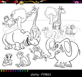 Animaux de safari Coloring Book Banque D'Images