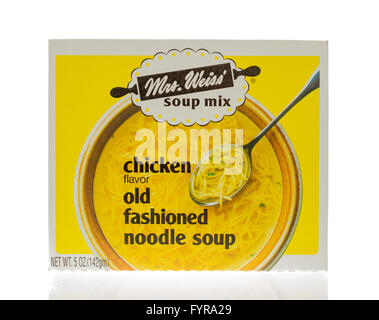 Winneconne, WI - 18 Nov 2015 : fort de Mme Weiss mélange à soupe poulet et nouilles en saveur. Banque D'Images