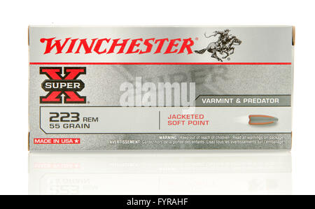 Winneconne, WI - 10 Jan 2016 : Fort de Winchester 223 soft chemisé tours point. Banque D'Images