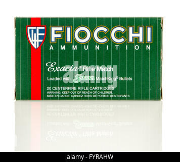 Winneconne, WI - 10 Jan 2016 : Fort de Fiocchi 223 full metal jacket rondes. Banque D'Images