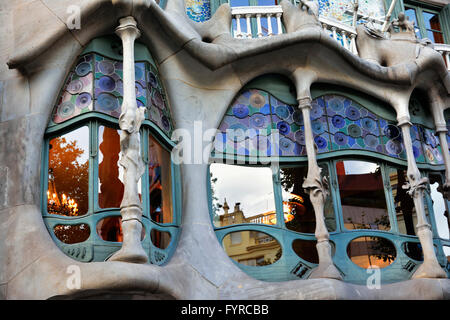 La Casa Batlló. Passeig de Gràcia, Barcelone, Catalogne, Espagne, Europe Banque D'Images
