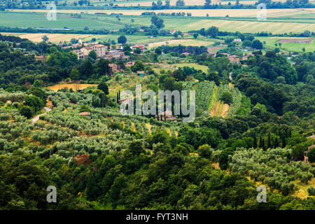 Paysage typiquement italien dans Monteleone d'Orvieto - Ombrie. Banque D'Images