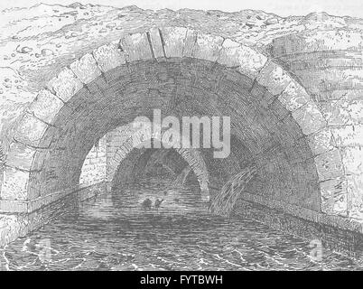 Vieux Pont HOLBORN : voir au cours de la modification de 1844. Londres, print c1880 Banque D'Images