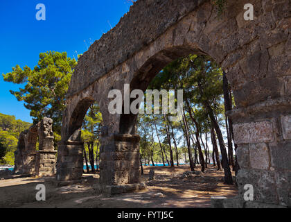 Vieille ville de Phaselis à Antalya, Turquie Banque D'Images