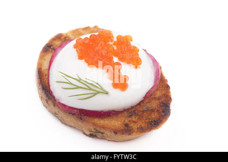 Caviar sur pain Banque D'Images
