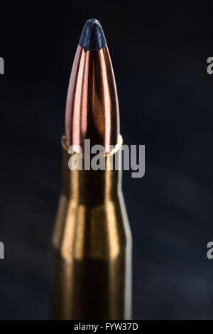 Cartouche de gros calibre sur un fond sombre Banque D'Images