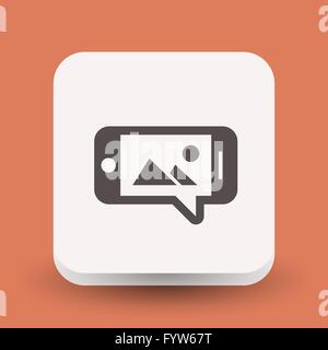Le pictogramme de l'image ou photo sur smartphone. Concept de vecteur illustration pour la conception. Eps 10 Illustration de Vecteur