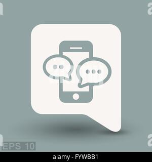 Message ou sur l'icône de chat smartphone Illustration de Vecteur