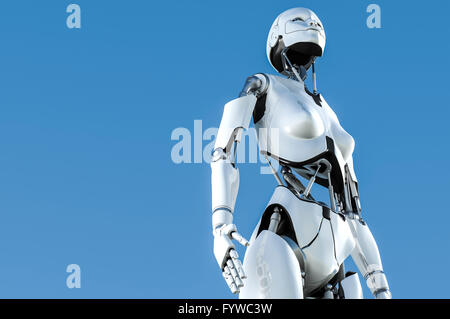 Robot humanoïde femelle. Banque D'Images