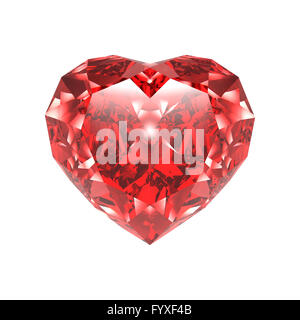 En forme de coeur, diamant, isolated on white Banque D'Images