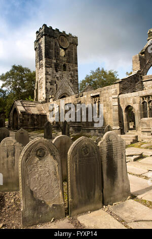 Royaume-uni, Angleterre, dans le Yorkshire, Heptonstall Calderdale, ruines de 13e siècle, St Thomas a'Becket Église Banque D'Images