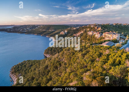 Logements de Luxe sur la côte du lac Travis à Austin, Texas Banque D'Images