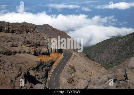 Route du col de sur La Palma Banque D'Images