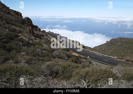 Route du col de sur La Palma Banque D'Images