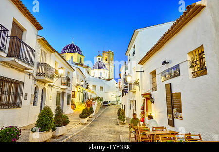 Street view à Altea. Alicante. Communauté de Valence. Espagne Banque D'Images