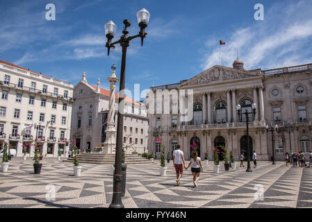 L'Europe, Portugal, Lisbonne, la Baixa, Praca Do Municipio, l'hôtel de ville Banque D'Images