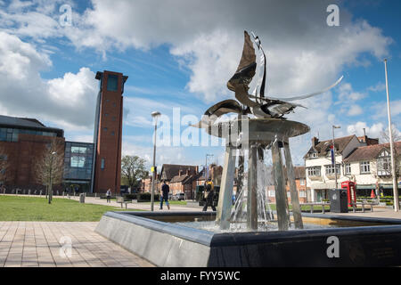 La fontaine dans les jardins de Bancroft Stratford Upon Avon Banque D'Images