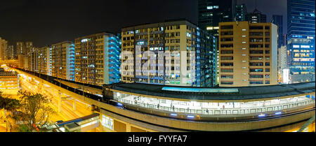 Hong Kong downtown at night Banque D'Images