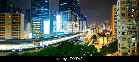 Hong Kong downtown at night Banque D'Images