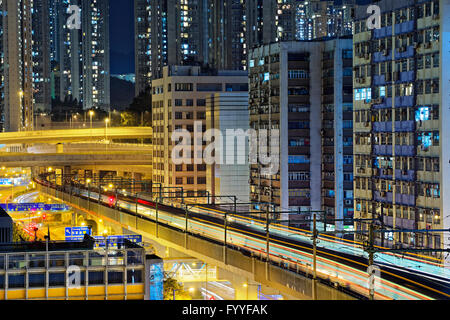 Hong Kong downtown at night Banque D'Images