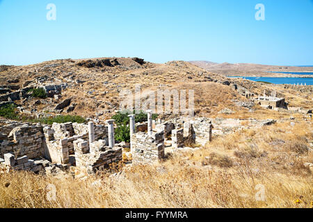 Temple en Grèce acropole et ruine plan du Banque D'Images