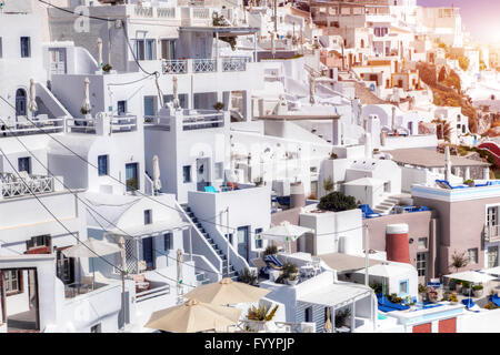 La ville de Fira à Santorin Banque D'Images