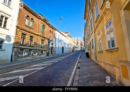 Ancienne Mesnicka street à Zagreb ville haute Banque D'Images