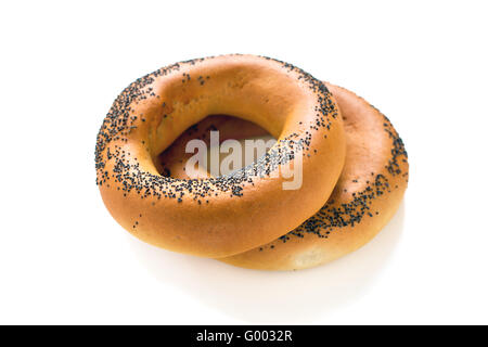 Bagels aux graines de pavot. Banque D'Images