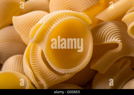 Lumaconi (gros bouchons) les pâtes de tradition du sud de l'Italie - macro détail Banque D'Images